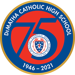 DeMatha 75 logo